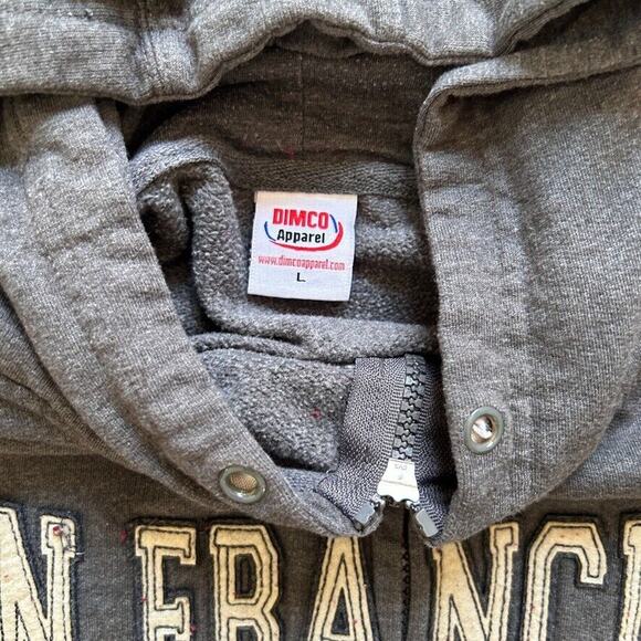 San FranciscoTourist Hoodie Sweatshirt  Mens Size L Gray Embroidered Full Zip - Picture 3 of 8